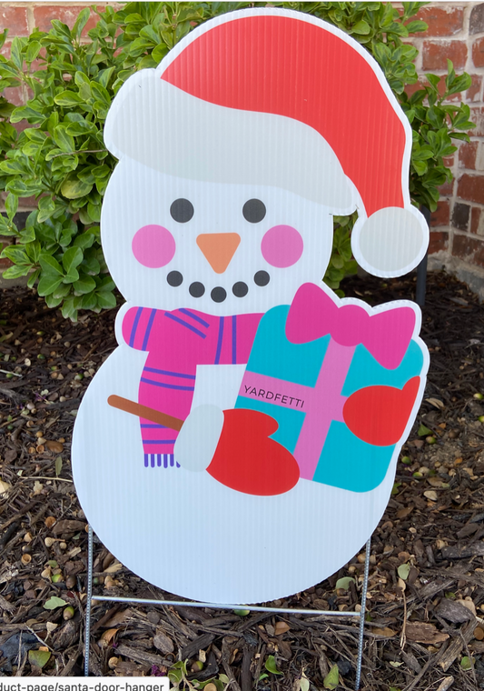 Snowy Day Snowman Yard Sign